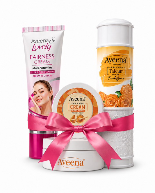 Aveena Complete Beauty Bundle – Fairness Cream, Talcum Powder & Moisturizing Cream